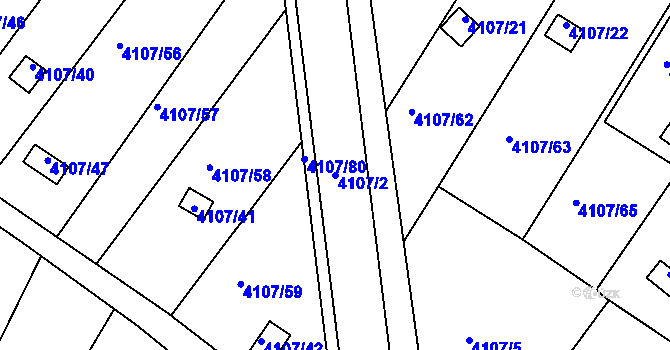 Parcela st. 4107/2 v KÚ Sokolov, Katastrální mapa