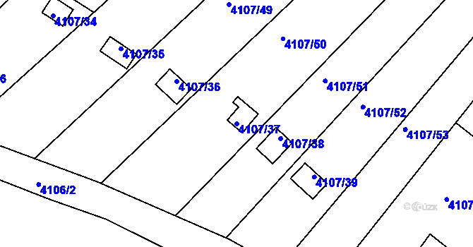 Parcela st. 4107/37 v KÚ Sokolov, Katastrální mapa