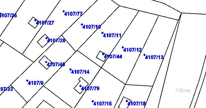 Parcela st. 4107/44 v KÚ Sokolov, Katastrální mapa