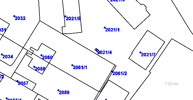 Parcela st. 2021/4 v KÚ Sokolov, Katastrální mapa