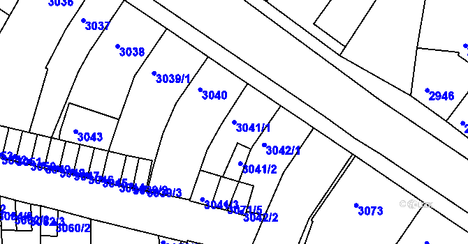 Parcela st. 3041/1 v KÚ Sokolov, Katastrální mapa