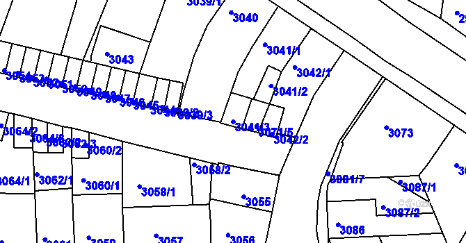 Parcela st. 3041/3 v KÚ Sokolov, Katastrální mapa