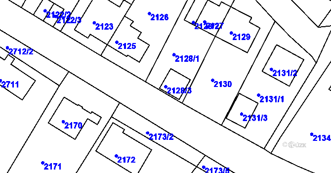 Parcela st. 2128/3 v KÚ Sokolov, Katastrální mapa