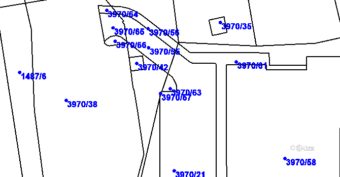 Parcela st. 3970/63 v KÚ Sokolov, Katastrální mapa