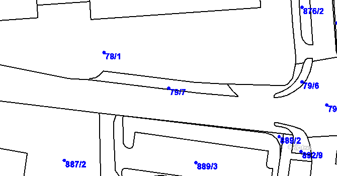 Parcela st. 79/7 v KÚ Sokolov, Katastrální mapa
