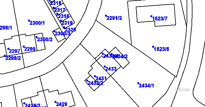 Parcela st. 2434/3 v KÚ Sokolov, Katastrální mapa
