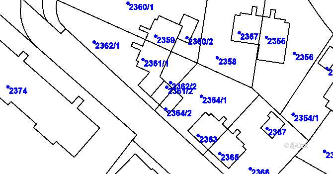 Parcela st. 2361/2 v KÚ Sokolov, Katastrální mapa