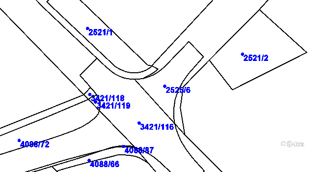 Parcela st. 2525/6 v KÚ Sokolov, Katastrální mapa