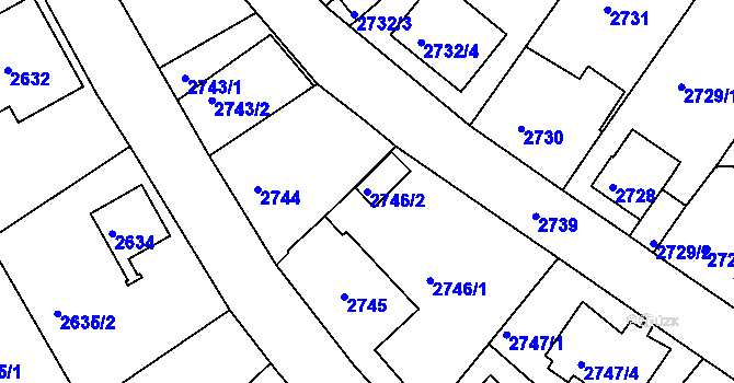 Parcela st. 2746/2 v KÚ Sokolov, Katastrální mapa