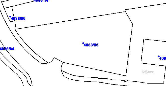 Parcela st. 4088/88 v KÚ Sokolov, Katastrální mapa