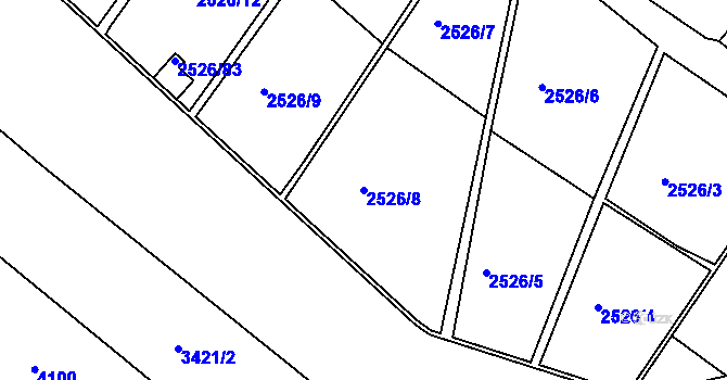 Parcela st. 2526/8 v KÚ Sokolov, Katastrální mapa
