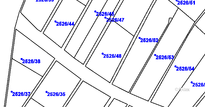 Parcela st. 2526/48 v KÚ Sokolov, Katastrální mapa