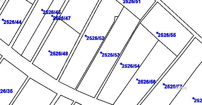 Parcela st. 2526/53 v KÚ Sokolov, Katastrální mapa