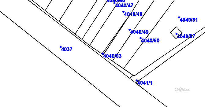 Parcela st. 4040/83 v KÚ Sokolov, Katastrální mapa