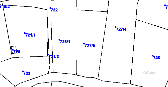Parcela st. 727/5 v KÚ Sokolov, Katastrální mapa