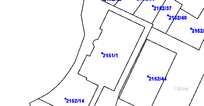 Parcela st. 2151/1 v KÚ Sokolov, Katastrální mapa