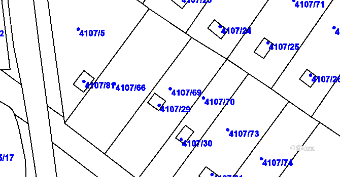 Parcela st. 4107/69 v KÚ Sokolov, Katastrální mapa
