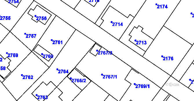 Parcela st. 2767/3 v KÚ Sokolov, Katastrální mapa