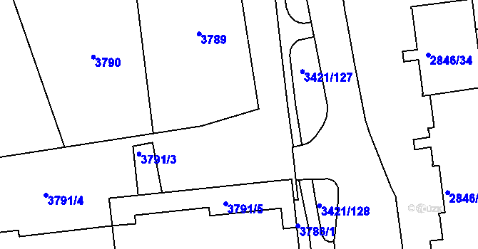 Parcela st. 3791/18 v KÚ Sokolov, Katastrální mapa