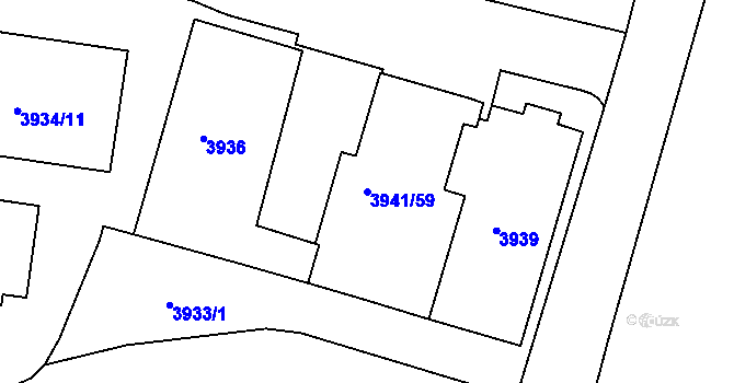 Parcela st. 3941/59 v KÚ Sokolov, Katastrální mapa