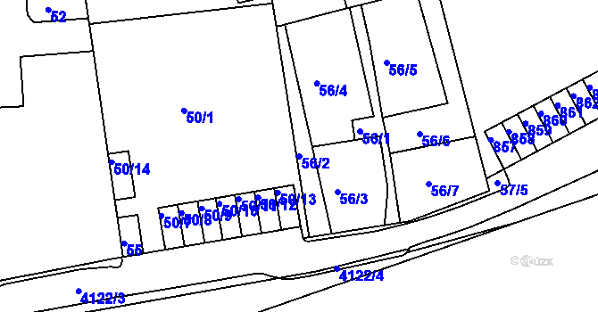 Parcela st. 56/2 v KÚ Sokolov, Katastrální mapa