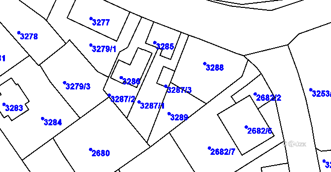Parcela st. 3287/3 v KÚ Sokolov, Katastrální mapa