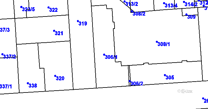 Parcela st. 306/1 v KÚ Sokolov, Katastrální mapa