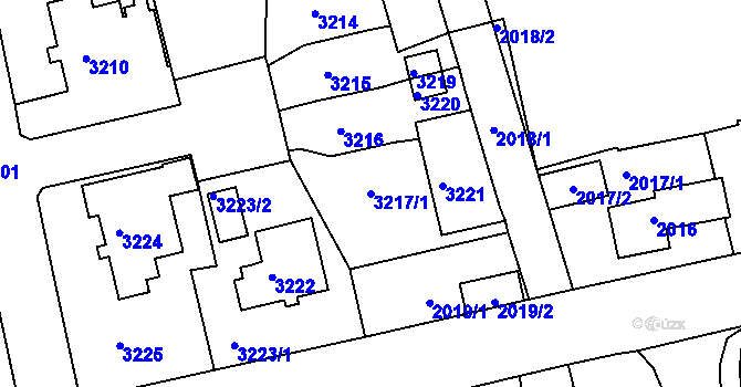 Parcela st. 3217/1 v KÚ Sokolov, Katastrální mapa
