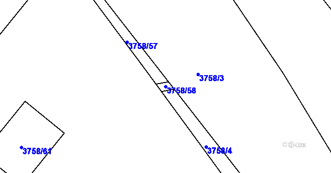 Parcela st. 3758/58 v KÚ Sokolov, Katastrální mapa