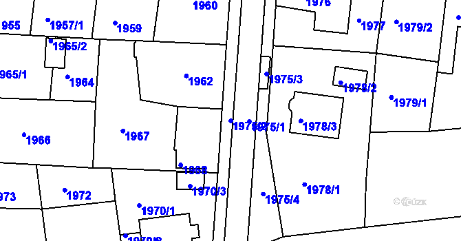 Parcela st. 1975/2 v KÚ Sokolov, Katastrální mapa