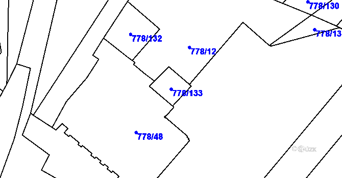 Parcela st. 778/133 v KÚ Dolní Rychnov, Katastrální mapa