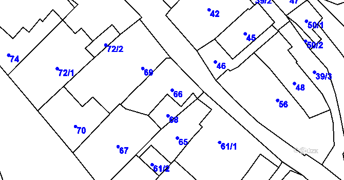 Parcela st. 66 v KÚ Dolní Rychnov, Katastrální mapa