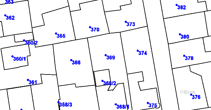 Parcela st. 369 v KÚ Dolní Rychnov, Katastrální mapa