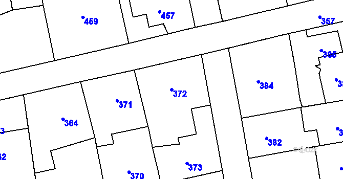 Parcela st. 372 v KÚ Dolní Rychnov, Katastrální mapa