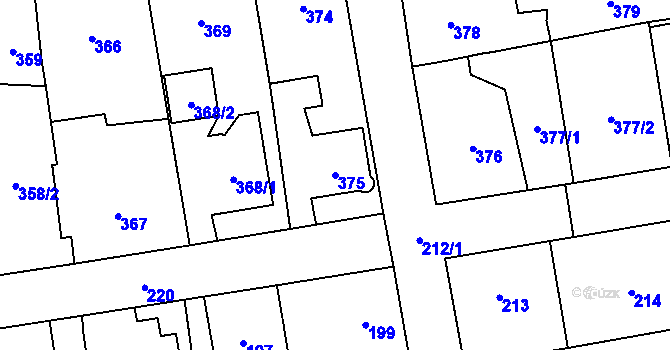 Parcela st. 375 v KÚ Dolní Rychnov, Katastrální mapa