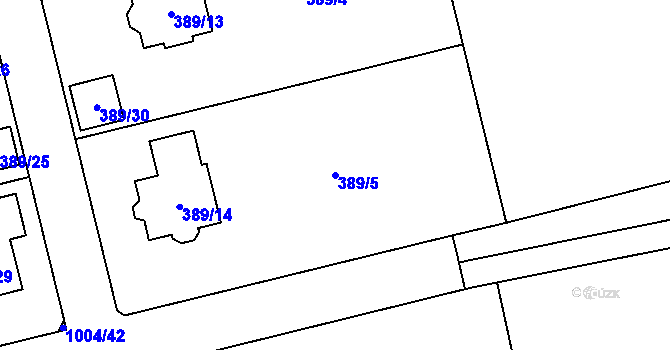 Parcela st. 389/5 v KÚ Dolní Rychnov, Katastrální mapa