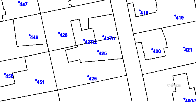 Parcela st. 425 v KÚ Dolní Rychnov, Katastrální mapa
