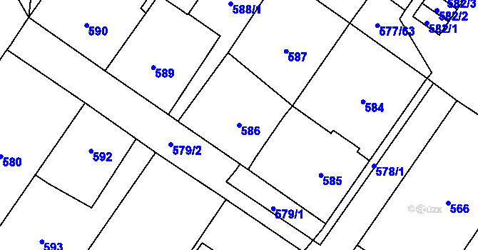 Parcela st. 586 v KÚ Dolní Rychnov, Katastrální mapa