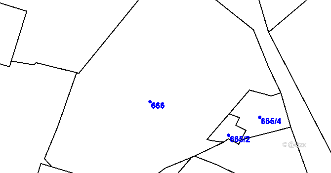 Parcela st. 671/5 v KÚ Dolní Rychnov, Katastrální mapa