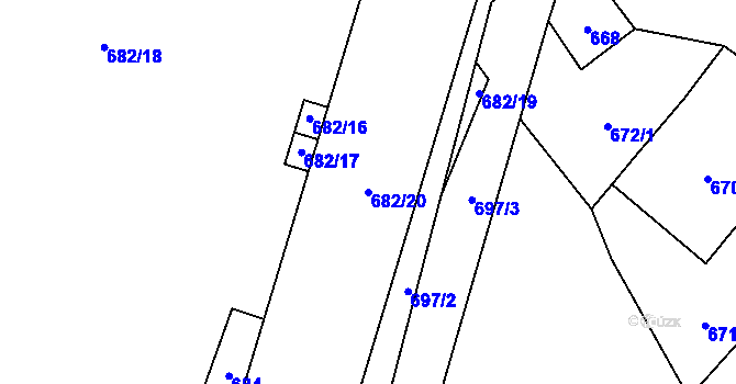 Parcela st. 682/20 v KÚ Dolní Rychnov, Katastrální mapa