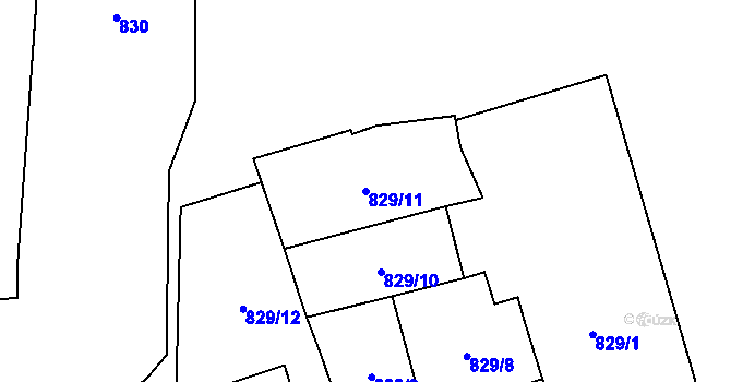 Parcela st. 829/11 v KÚ Dolní Rychnov, Katastrální mapa