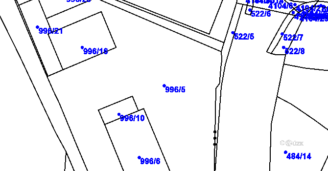 Parcela st. 996/5 v KÚ Dolní Rychnov, Katastrální mapa