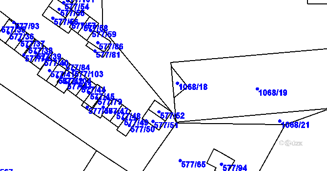 Parcela st. 1068/11 v KÚ Dolní Rychnov, Katastrální mapa