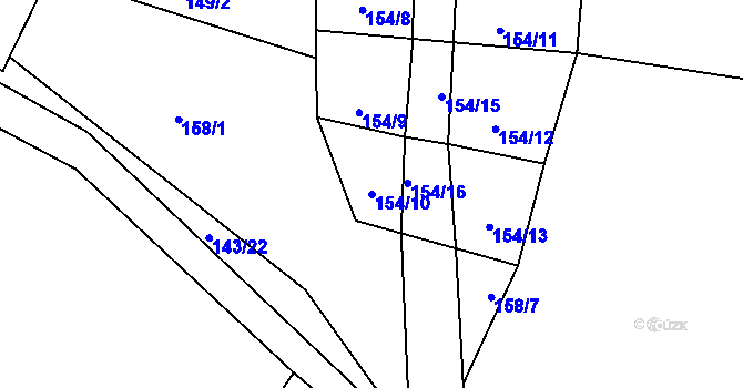 Parcela st. 154/10 v KÚ Solany, Katastrální mapa