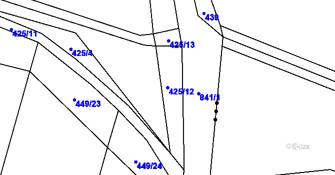 Parcela st. 425/12 v KÚ Solany, Katastrální mapa