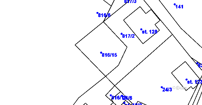 Parcela st. 816/15 v KÚ Solany, Katastrální mapa