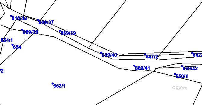 Parcela st. 869/40 v KÚ Solany, Katastrální mapa