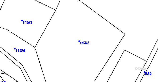 Parcela st. 113/2 v KÚ Solany, Katastrální mapa