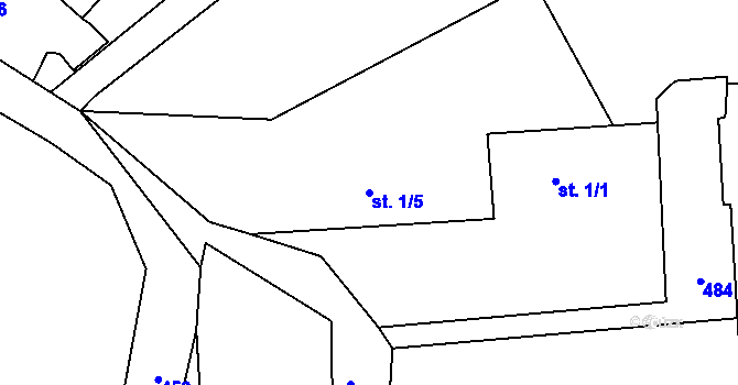 Parcela st. 1/5 v KÚ Malobratřice, Katastrální mapa