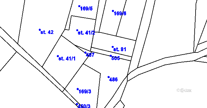 Parcela st. 41/3 v KÚ Malobratřice, Katastrální mapa